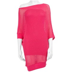 Mini robe transparente en tricot rose Pinko Taille S