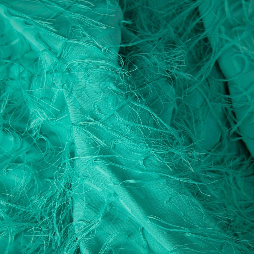 Pinko Turquoise Tassel Mini Dress Size XXS In Good Condition For Sale In London, GB