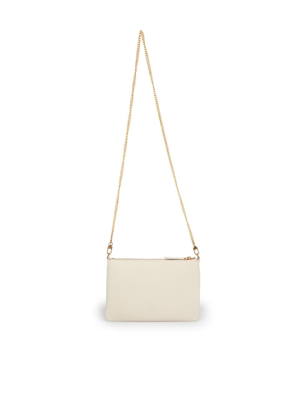 Pinko White Leather Classic Flat Love Bag Simply In New Condition In London, GB