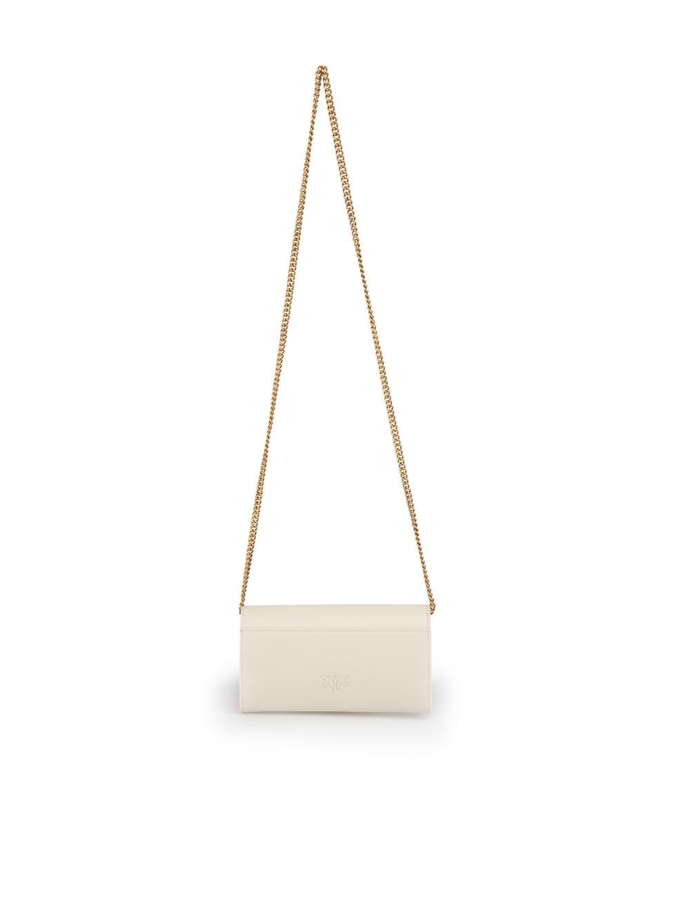 Pinko White Leather Love One Wallet on Chain In New Condition For Sale In London, GB