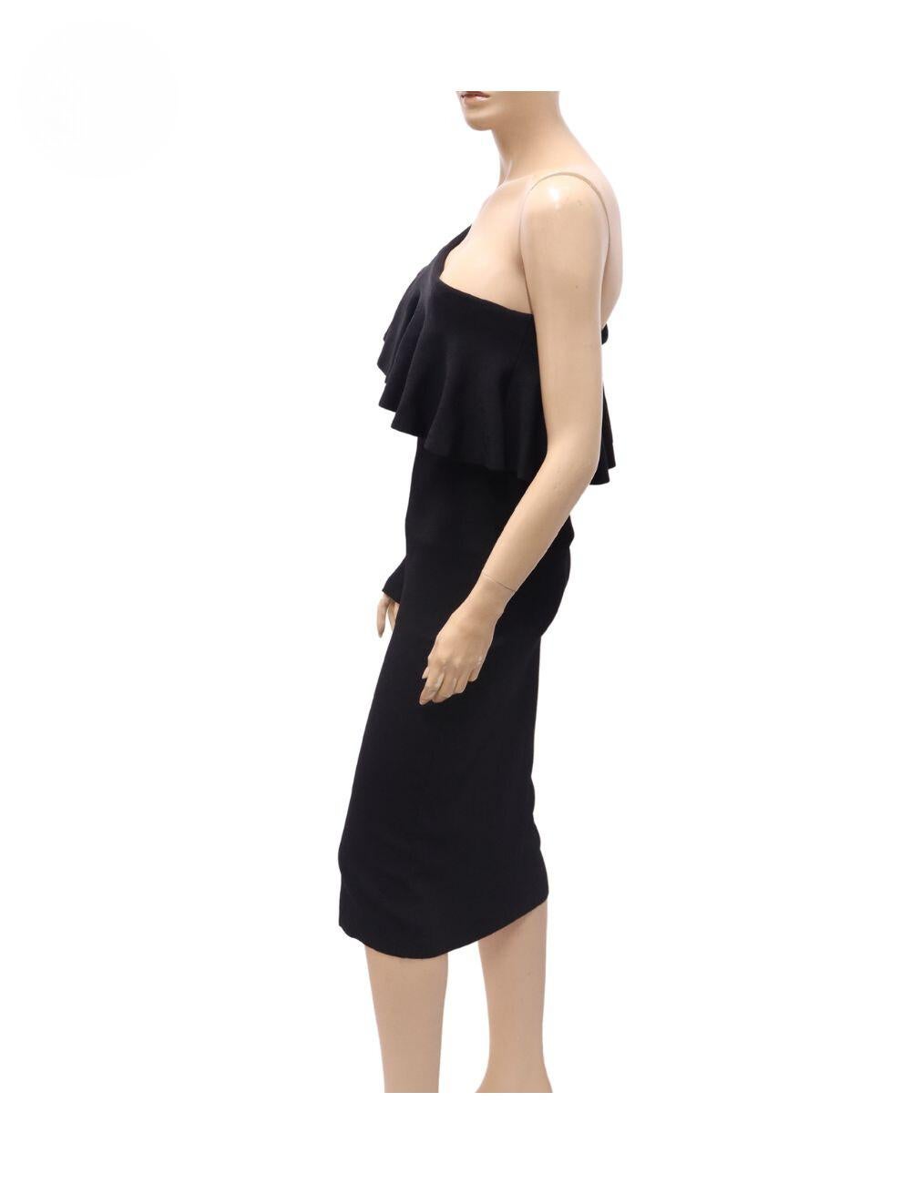 Pinko Women's Asymmetrical Ruffle Trim Dress Size L In Excellent Condition For Sale In Amman, JO