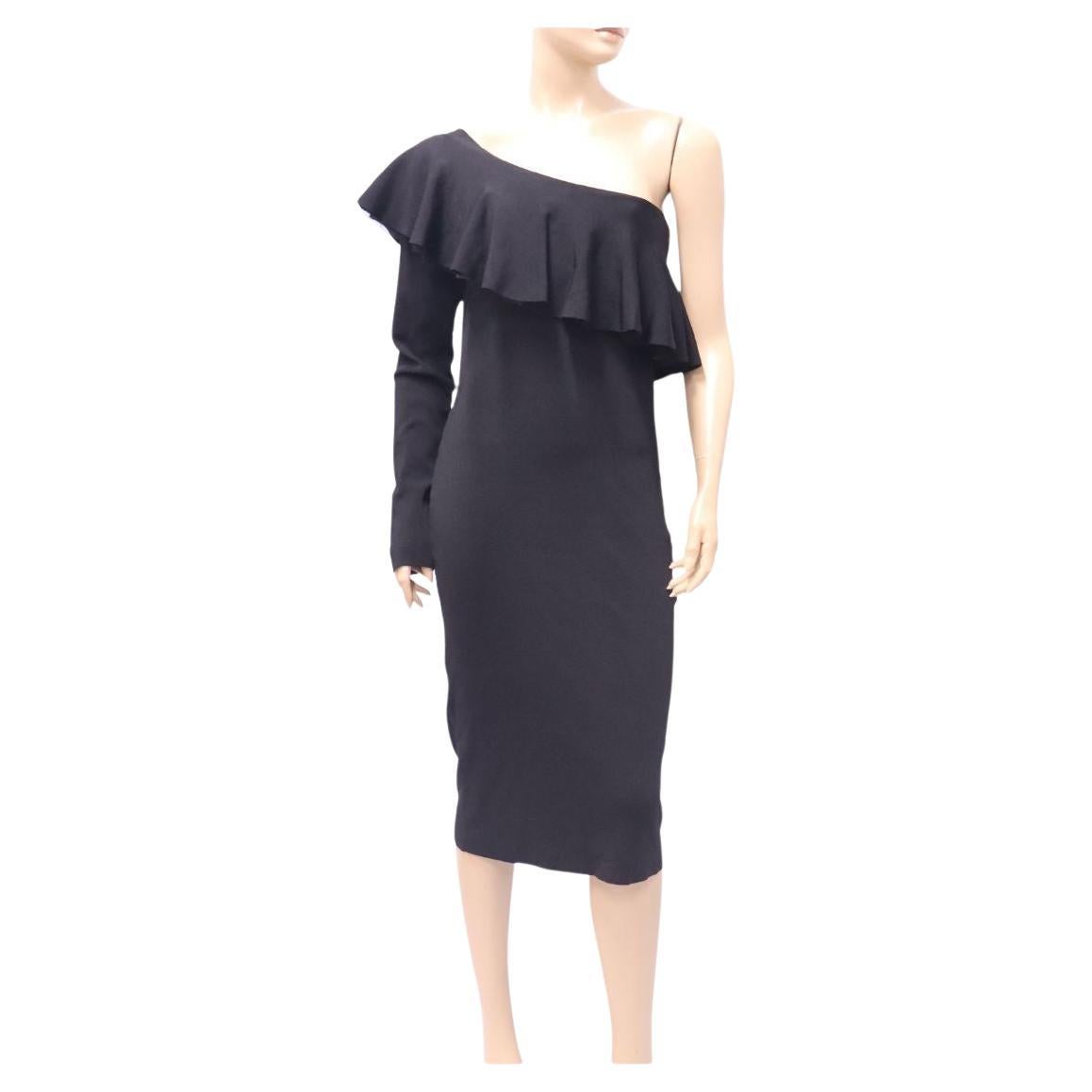 Pinko Women's Asymmetrical Ruffle Trim Dress Size L For Sale