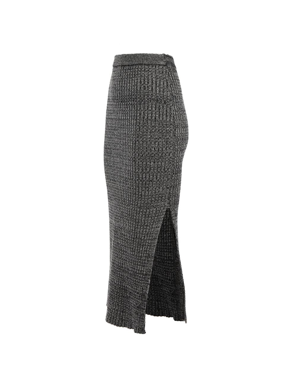 Pinko Women's Grey Knit Midi Skirt For Sale 1