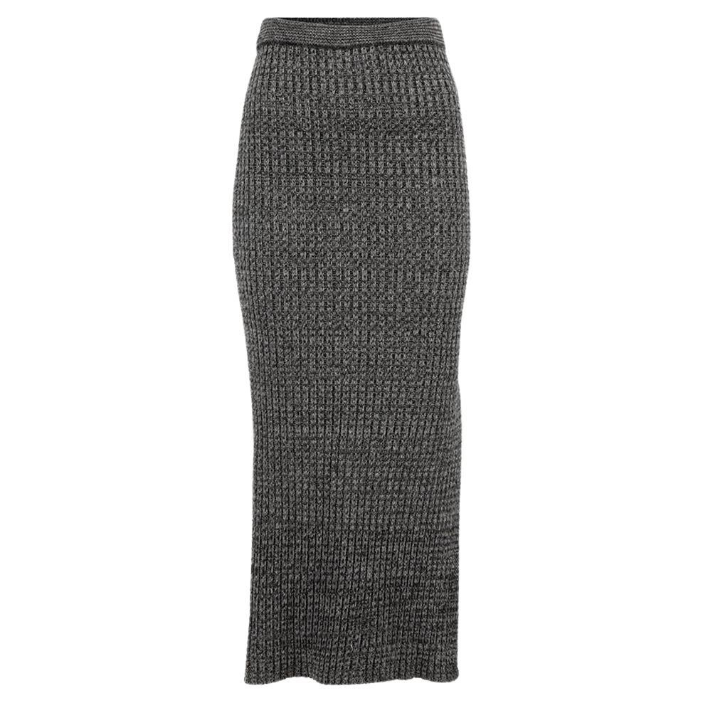 Pinko Women's Grey Knit Midi Skirt For Sale