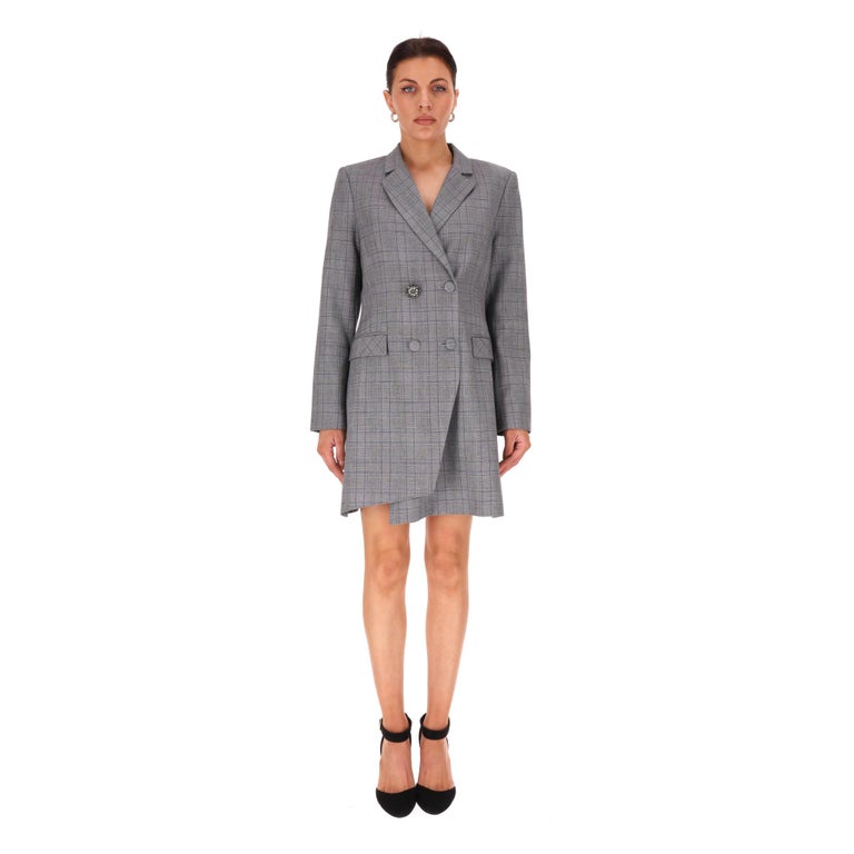 pinko blazer dress Pinko Wool Blend Prince Of Wales Blazer Dress at 1stDibs