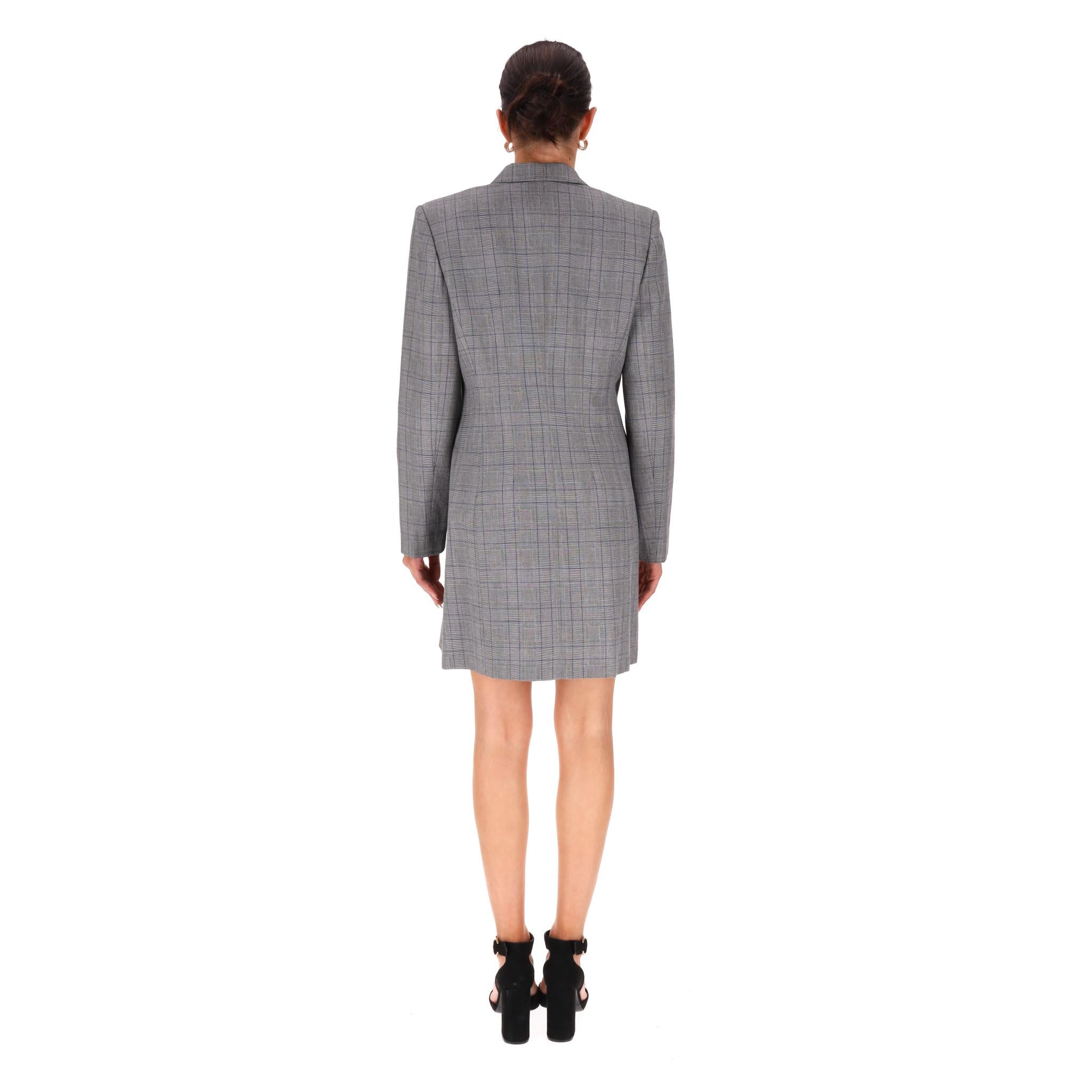 Pinko Wool Blend Prince Of Wales Blazer Dress In Excellent Condition For Sale In London, GB