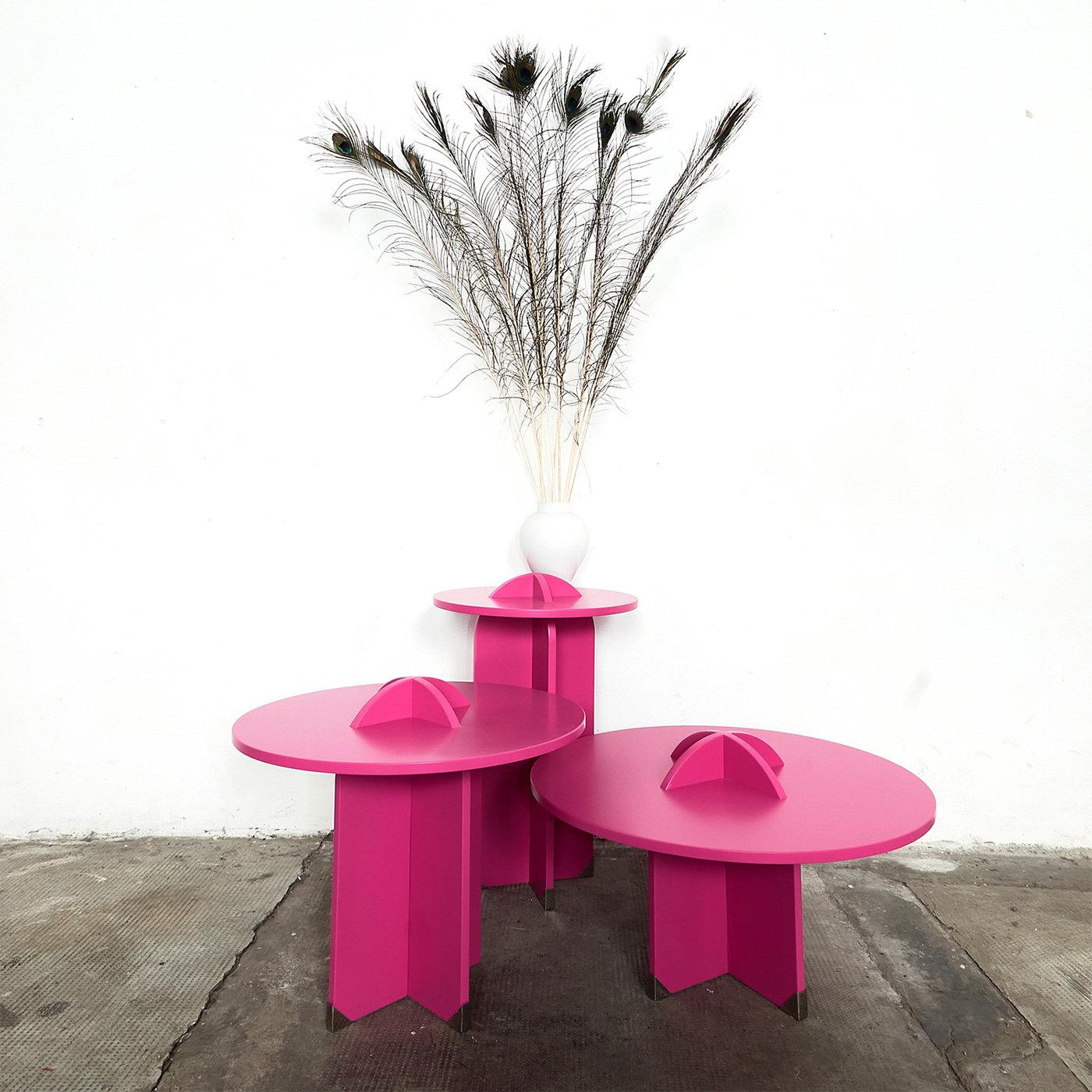 pink side tables