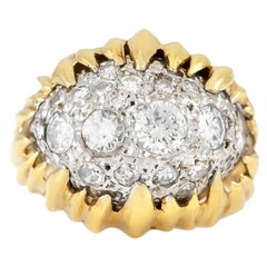 Bague rose en or jaune 18 carats avec diamants