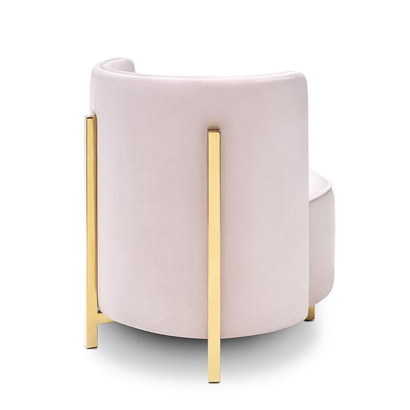 Gilt Pinky Armchair with Gold Finish Feet For Sale