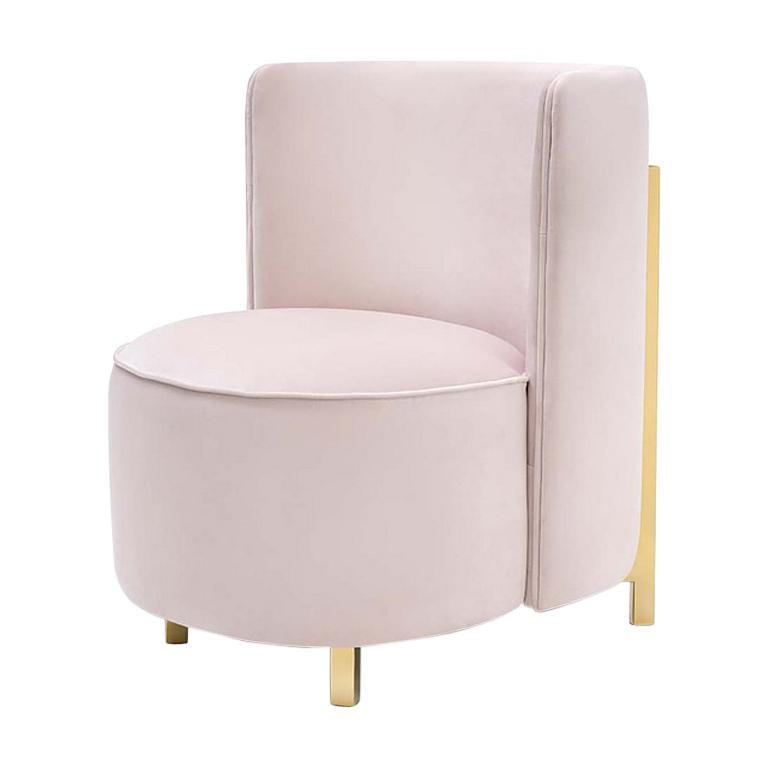 Pinky Sessel mit goldfarbenen Füßen