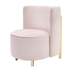 Pinky Armchair with Gold Finish Feet