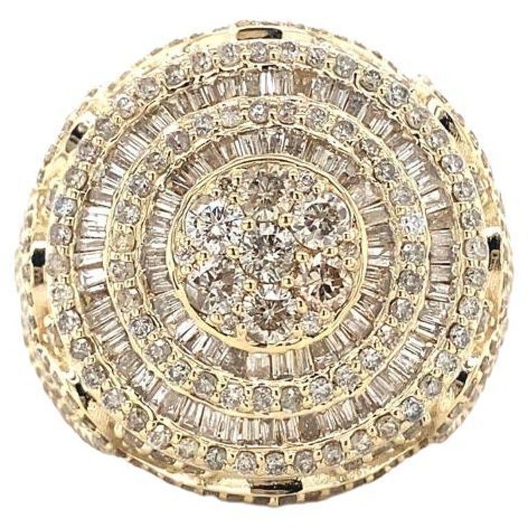 Customizable Pinky Finger Diamond Ring with Baguettes and Rounds for