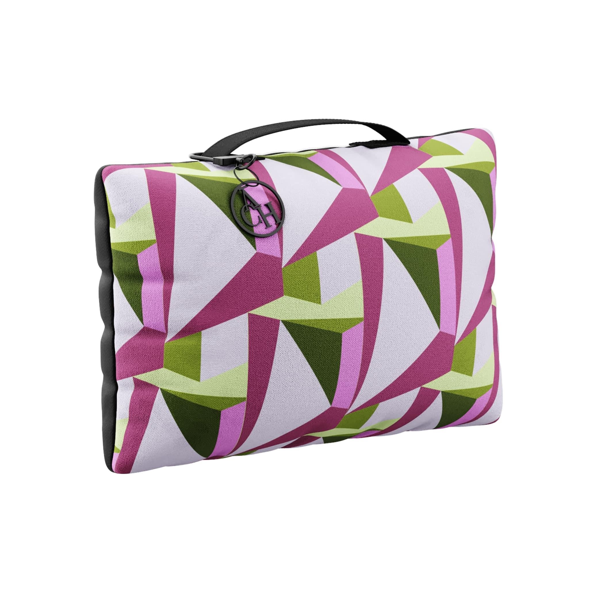 Pinky Rectangle Pillow is more than a regular pillow, it’s so stylish that it can be your next pillow bag. This modern cushion is an eye-catching piece for your sofa, armchair, and outdoor lounge area. The pink and green geometric pattern pillow