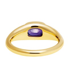 Pinky Ring with Cushion Cut Purple Sapphire