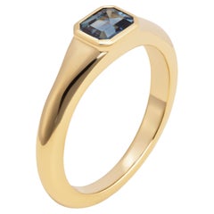 Pinky Ring with Teal Sapphire