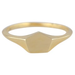 Rosay Siegelring, 14K Gold Rosay Pentagon Siegelring, kleiner Pentagonal Ring