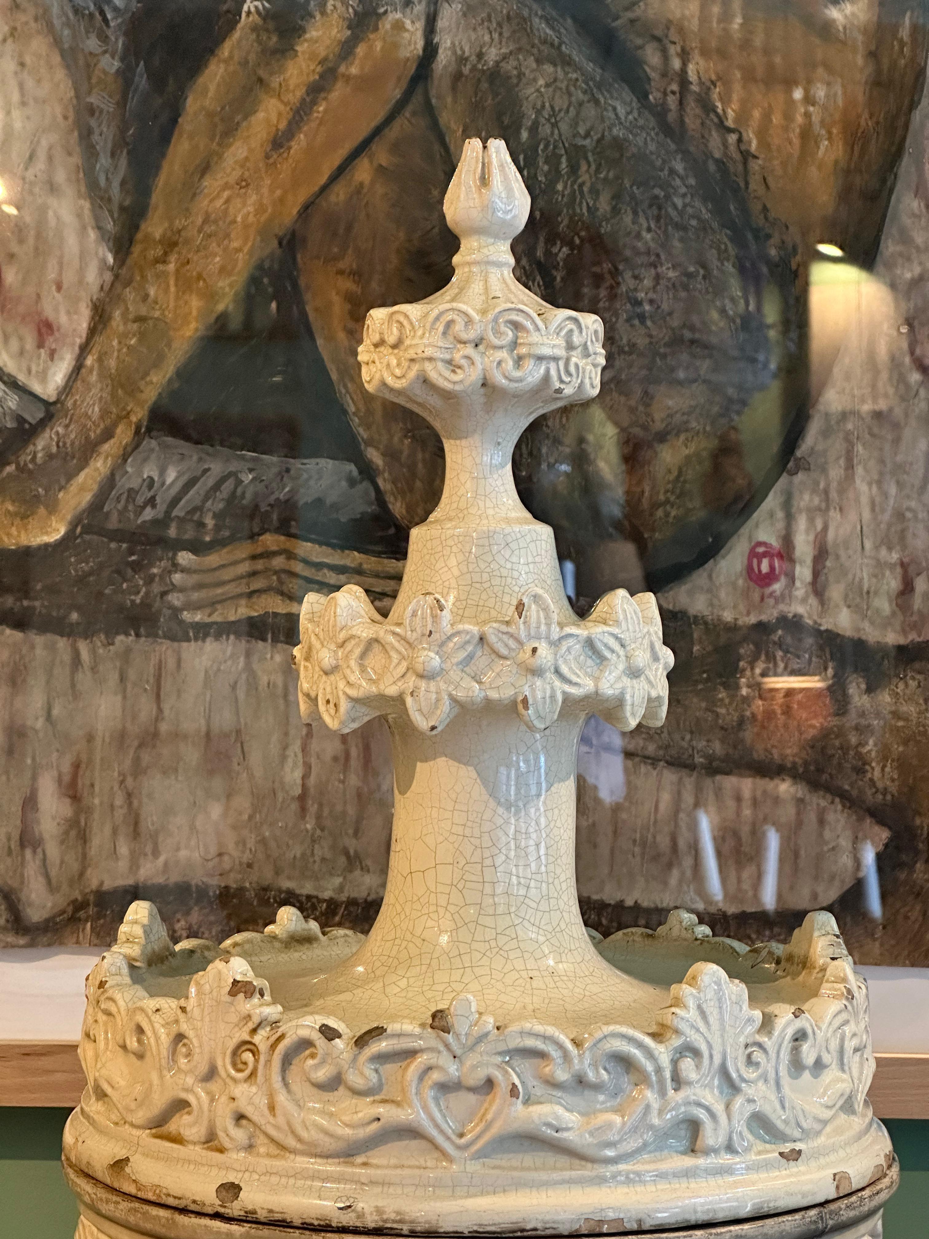 Hand-Crafted Pinnacle in Ceramic - Viuva Lamego For Sale