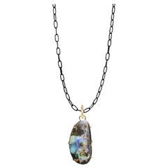 Pinnacle Medium Boulder Opal Silver Necklace