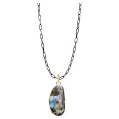 Pinnacle Medium Boulder Opal Silver Necklace