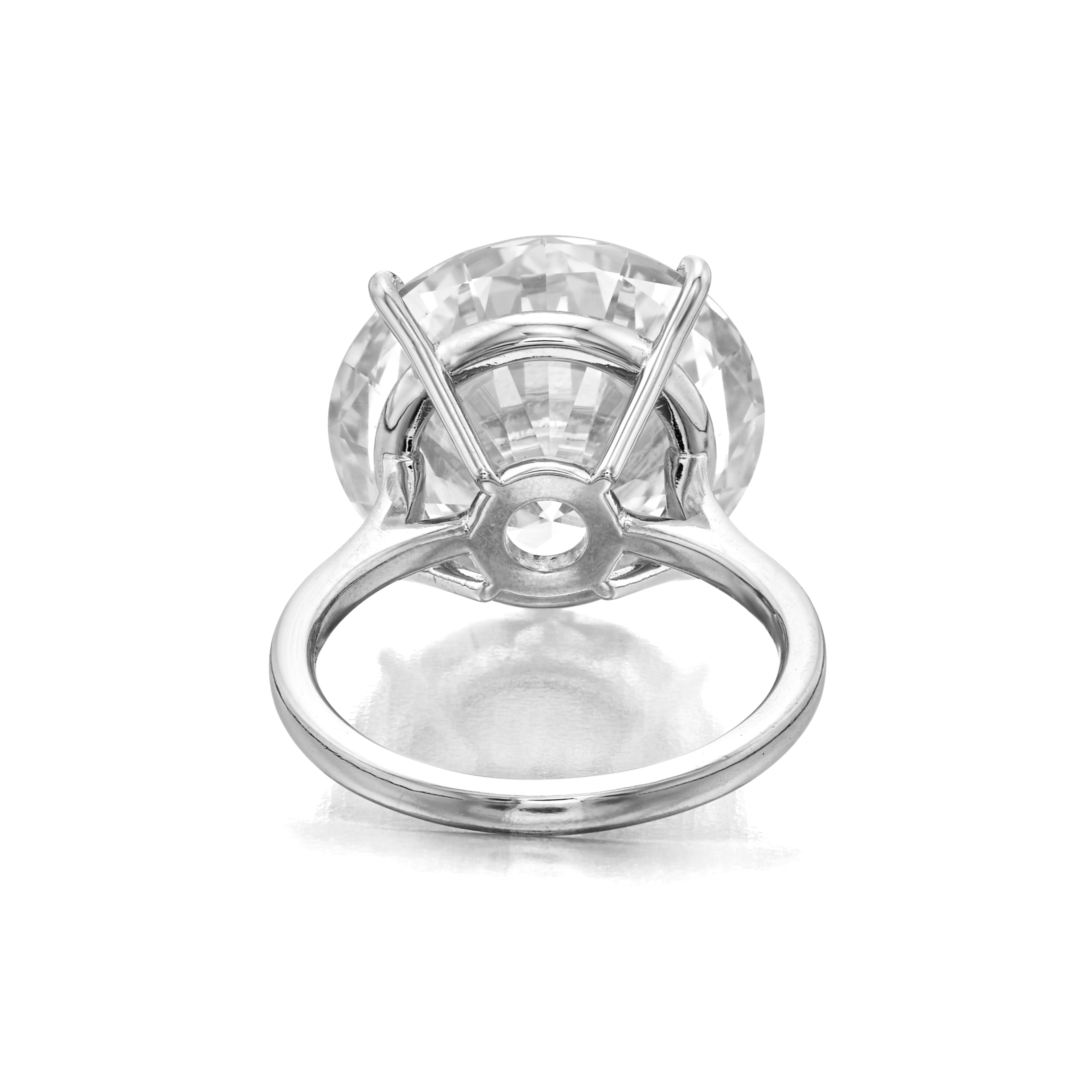 El pináculo de la perfección: Anillo de diamantes de corte brillante redondo certificado por el GIA de 34 quilates Contemporáneo en venta