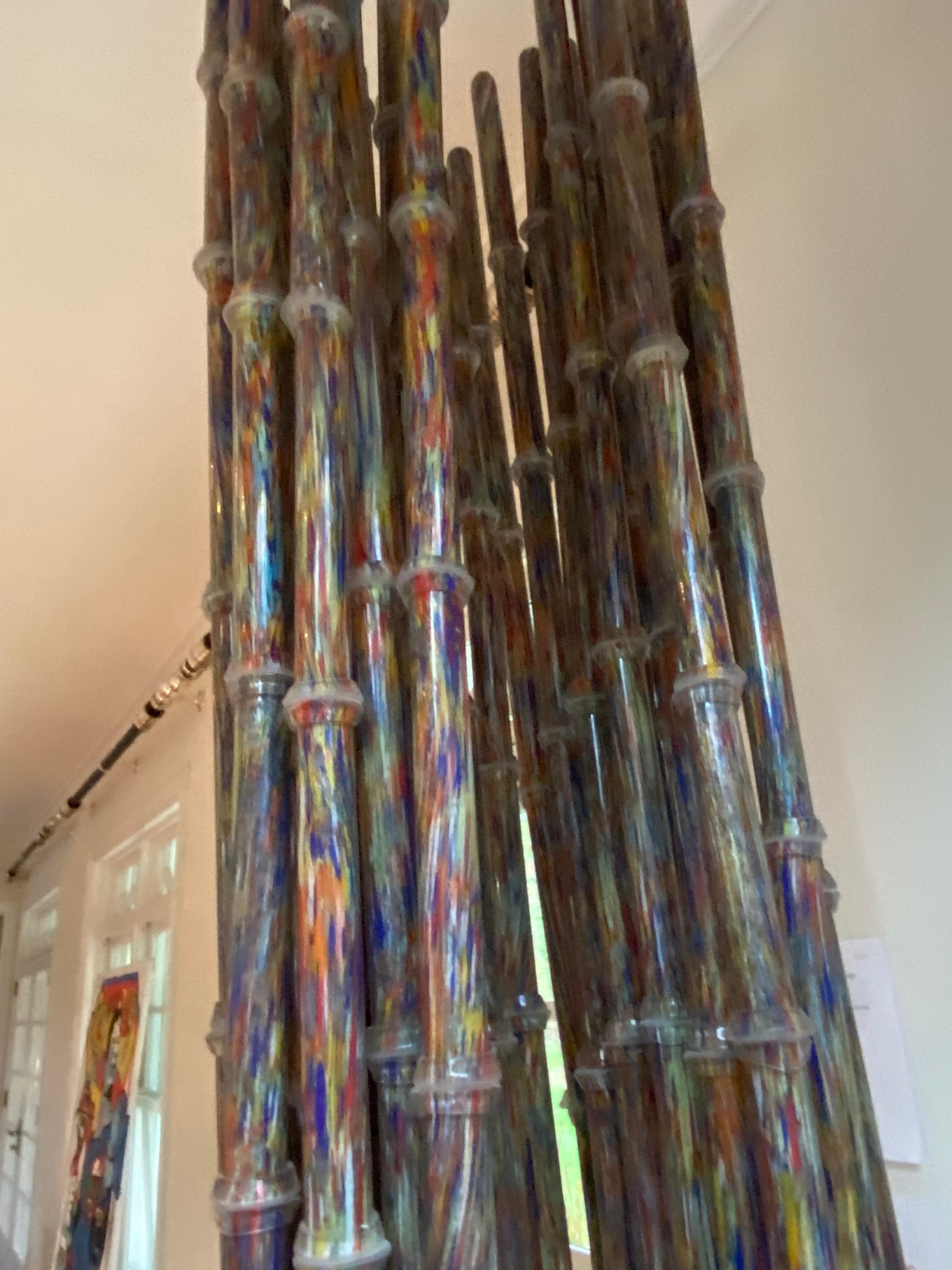 Pino Castagna 'Cannetto' Murano Glass Bamboo Sculpture For Sale 1