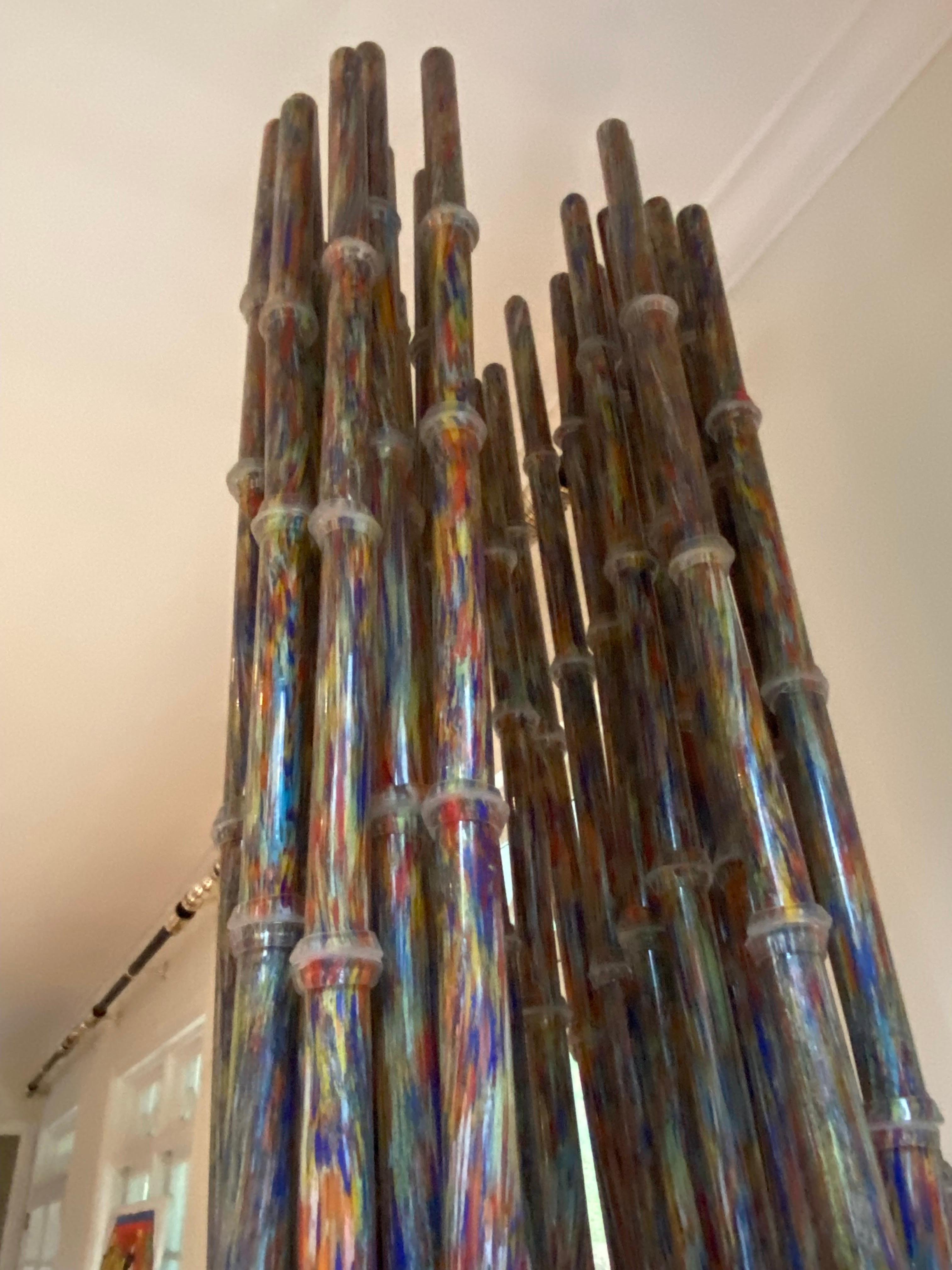 Sculpture en verre de Murano de Pino Castagna « Cannetto » en bambou en vente 7