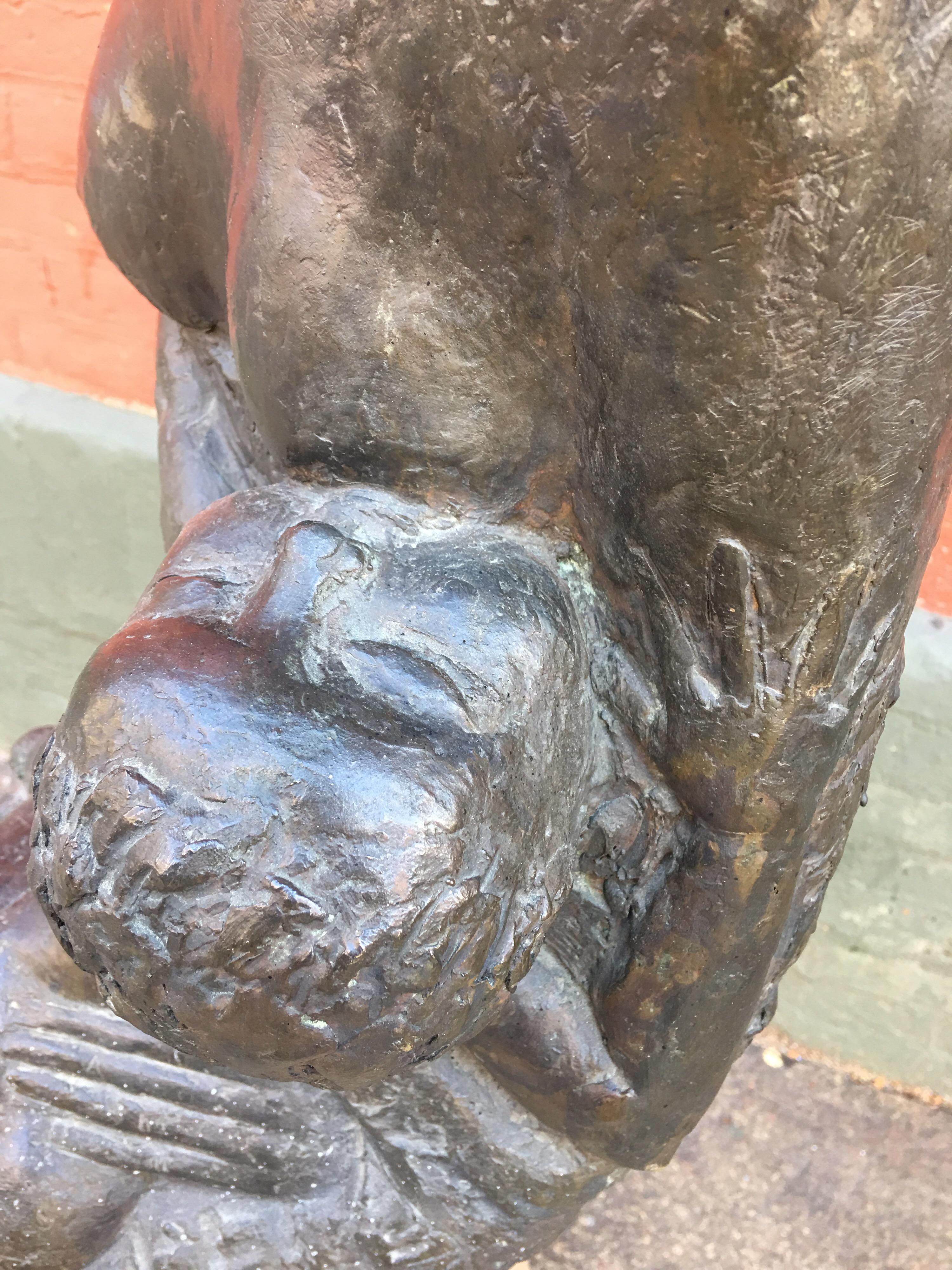 Mid-20th Century Pino Conte Bronze Life-Size Sculpture “Maternity”