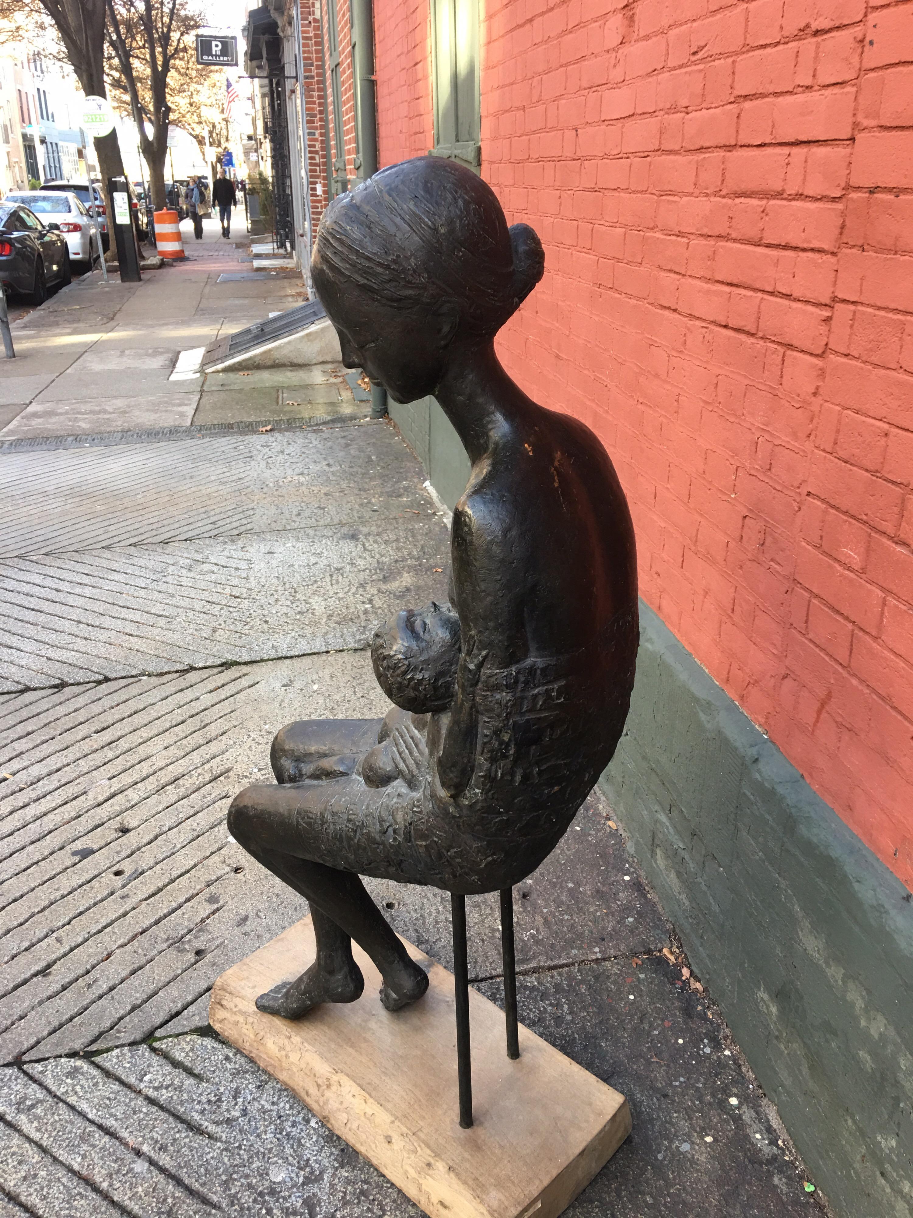 Pino Conte Bronze Life-Size Sculpture “Maternity” 2