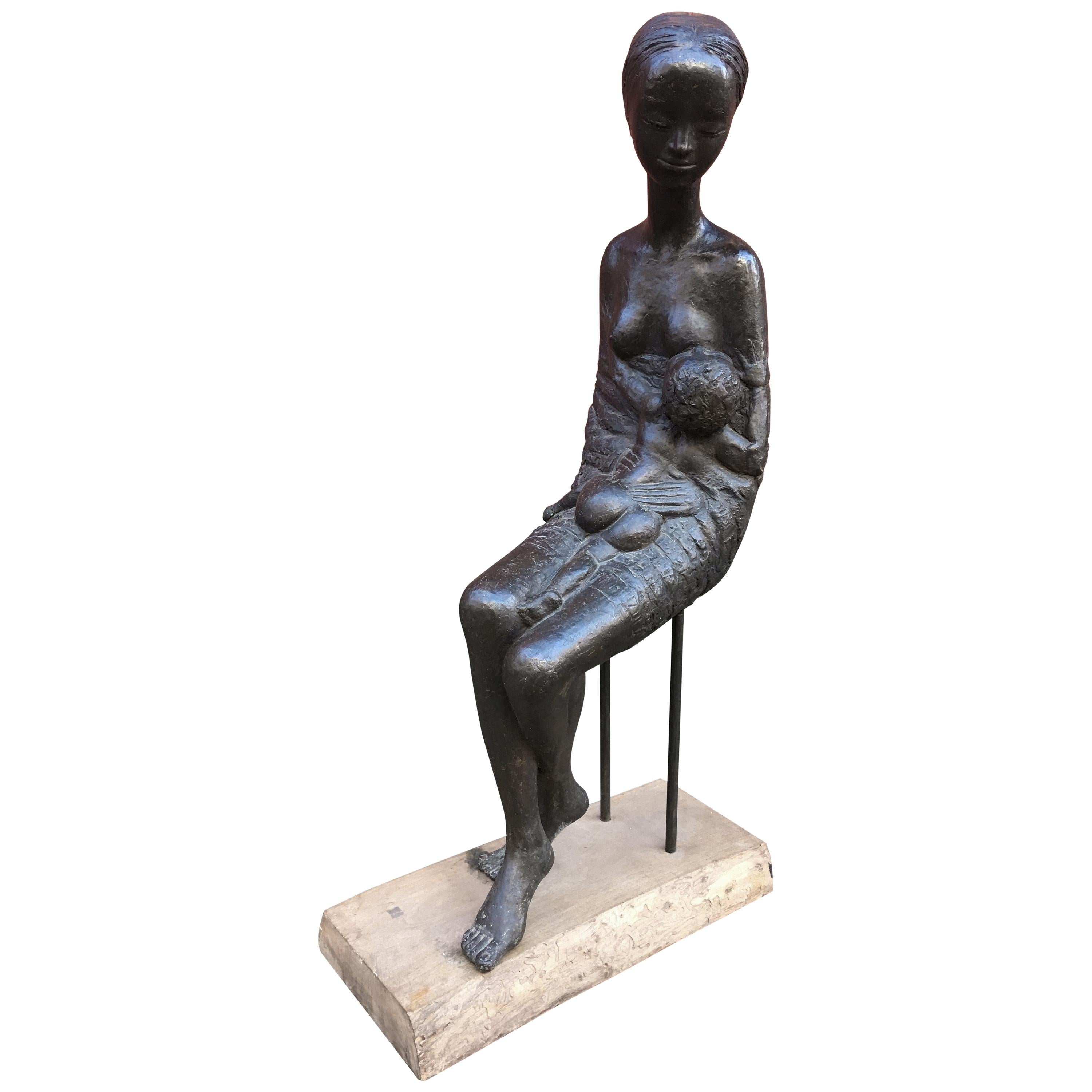 Pino Conte Bronze Life-Size Sculpture “Maternity”