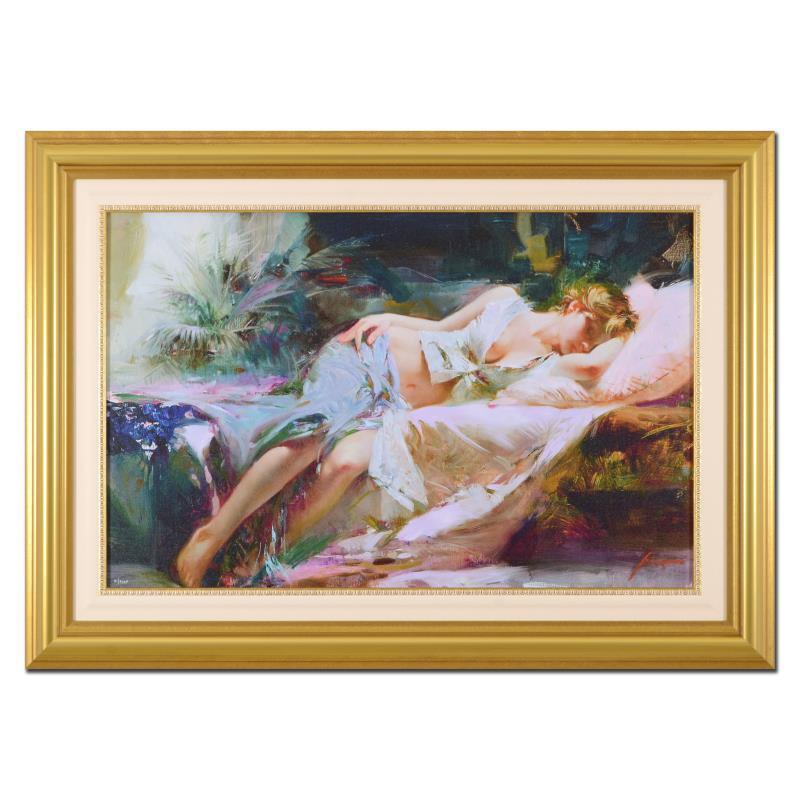 "Lost in Dreams" Framed Limited Edition Hand Embellished Giclee on Canvas - Mixed Media Art by Pino Daeni