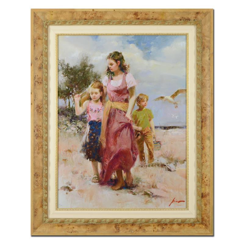 "Sea Spray" Framed Limited Edition Hand Embellished Giclee on Canvas - Mixed Media Art by Pino Daeni