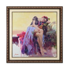 "Siesta" Framed Limited Edition Hand Embellished Giclee on Canvas