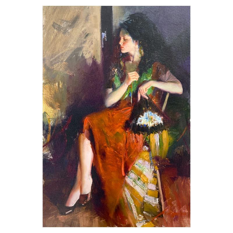 "Spanish Beauty" Hand Embellished Limited Edition on Canvas - Mixed Media Art by Pino Daeni