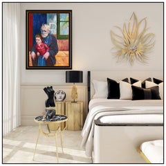 Pino Daeni Oil Painting on Canvas Original Large Portrait Signed Framed Artwork