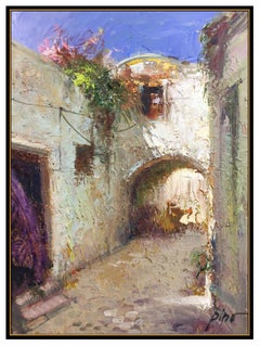 Pino Daeni Original Oil Painting on Canvas European Cityscape Signed Framed Art