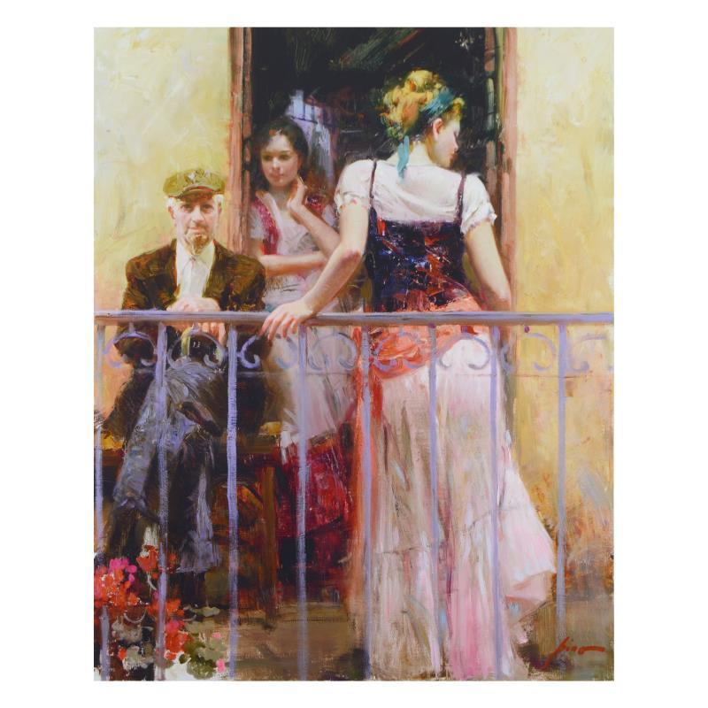 "Family Time" Limited Edition Hand Embellished Giclee on Canvas - Mixed Media Art by Pino Daeni