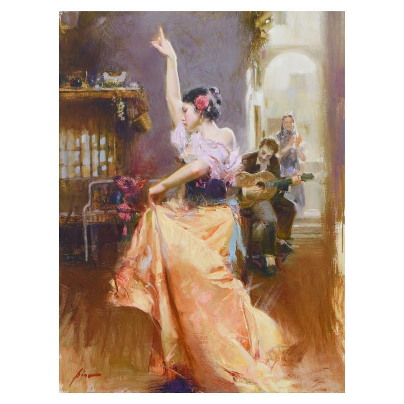 „Isabella“ Handverschönerte Giclee-Leinwand auf Leinwand, limitierte Auflage