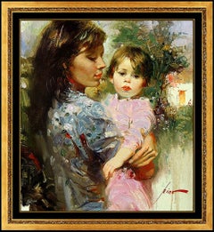 PINO Daeni oil Giclee on Canvas Signed Portrait Little Cherub