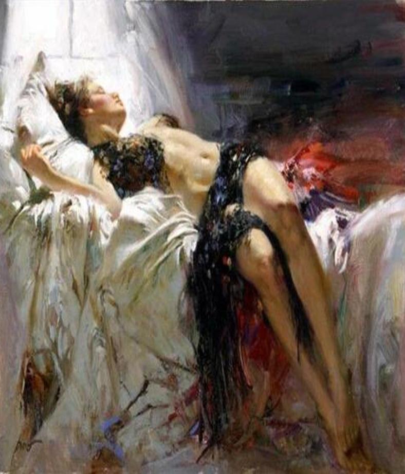 PINO MORNING DREAMS GICLEE ON CANVAS HAND SIGNED AND NUMBERED  - Print by Pino Daeni