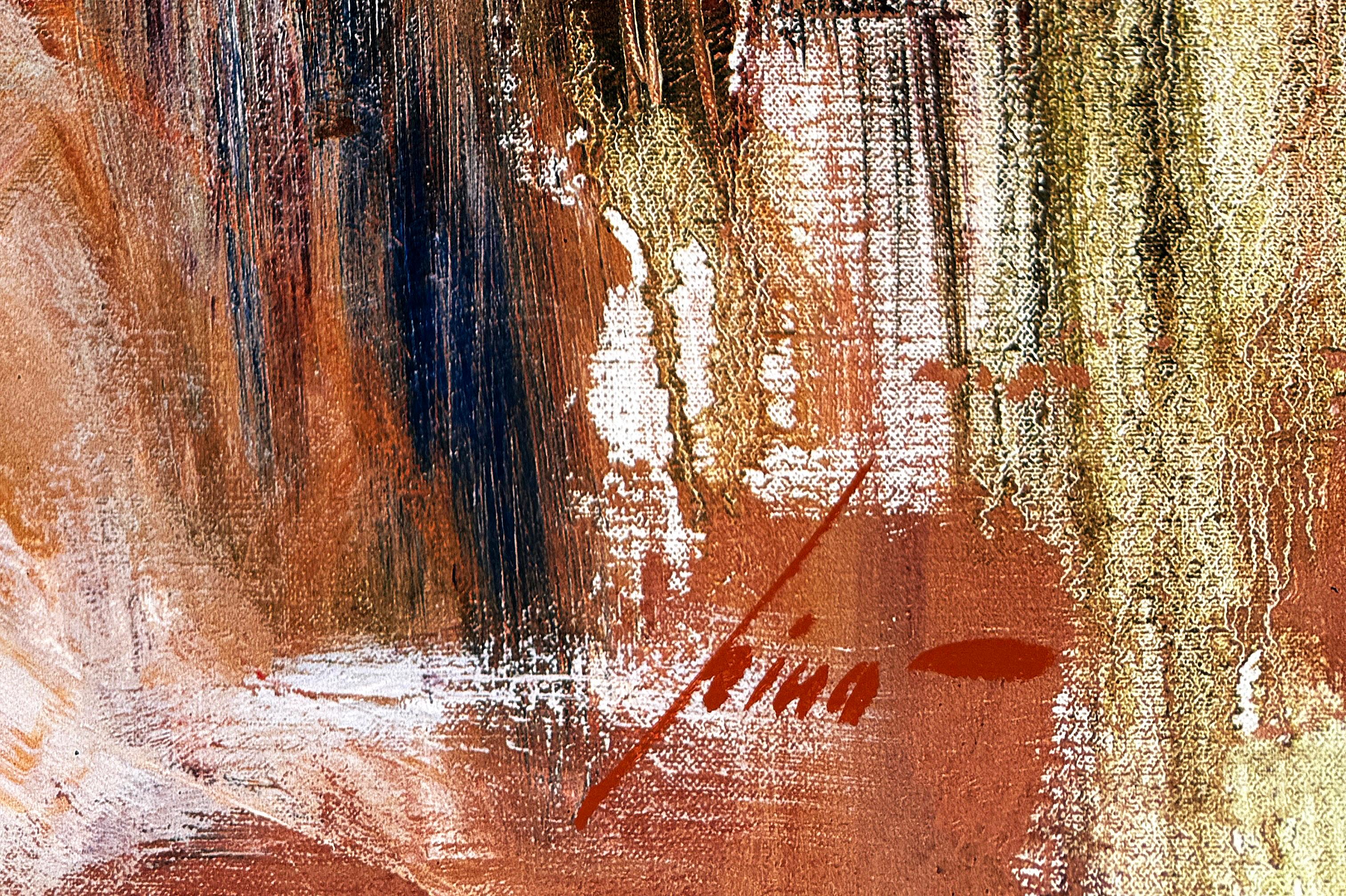 Second Thoughts (lienzo grande tensado y embellecido a mano) - Print de Pino Daeni