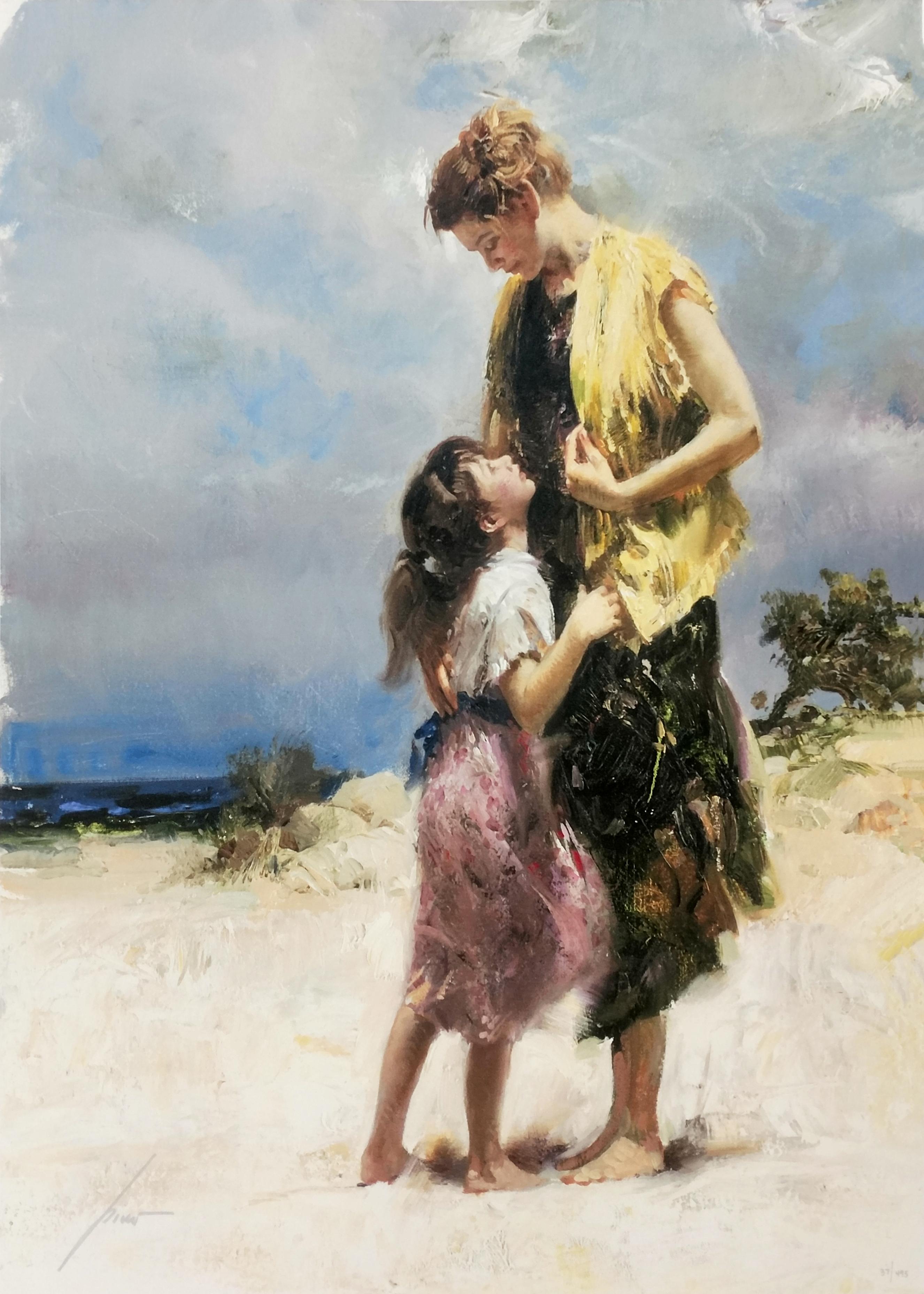 Pino Daeni Portrait Print - SHARING A MOMENT