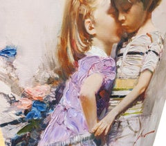 The Kiss, Hand Embellished Canvas, Hand Signed Edition, 20x16 in. Stretched