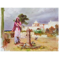 "The Water Fountain" Giclée sur toile, édition limitée, embellie à la main