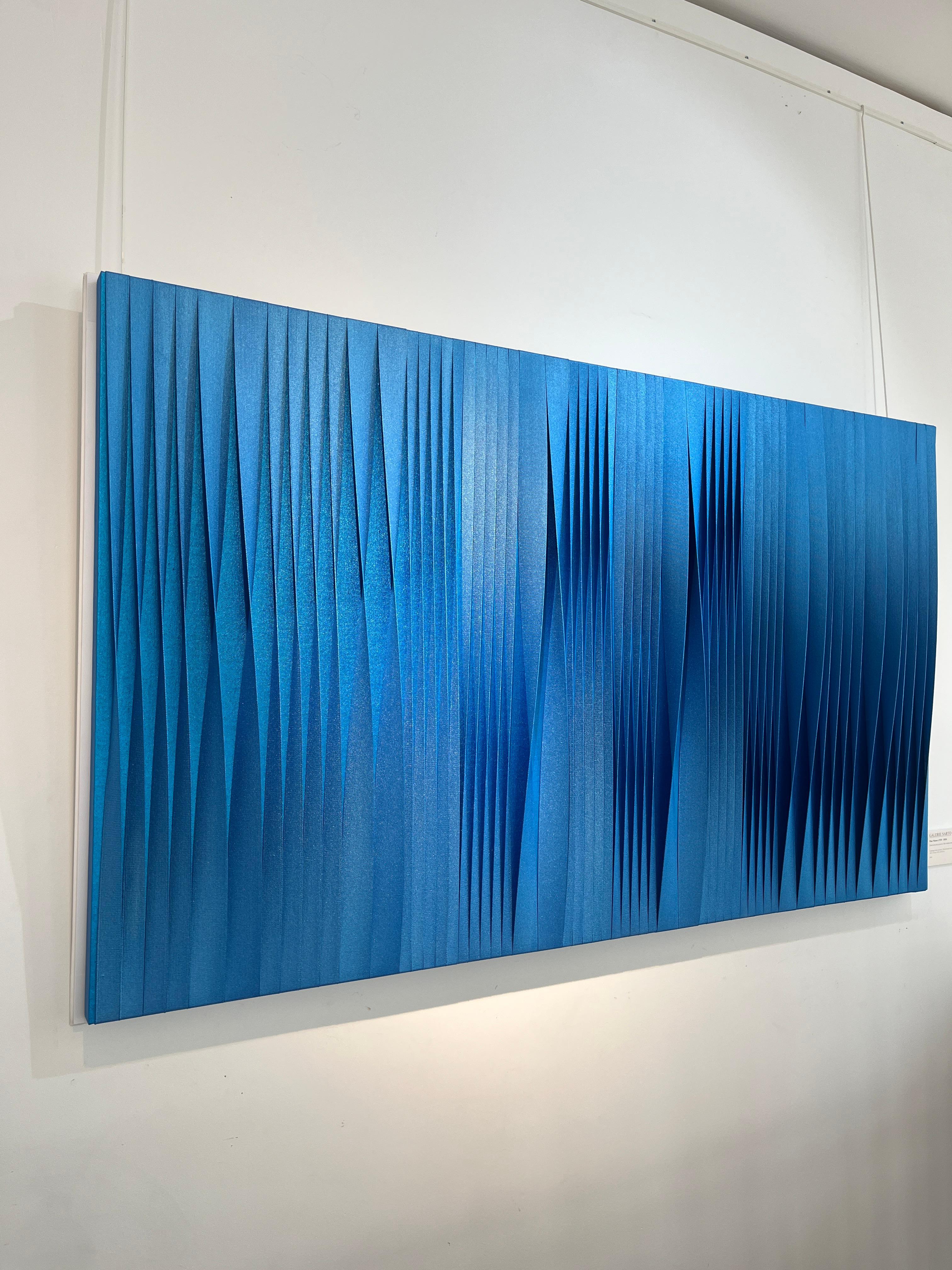 Sincronicità blu iridescente - Painting di Pino Manos