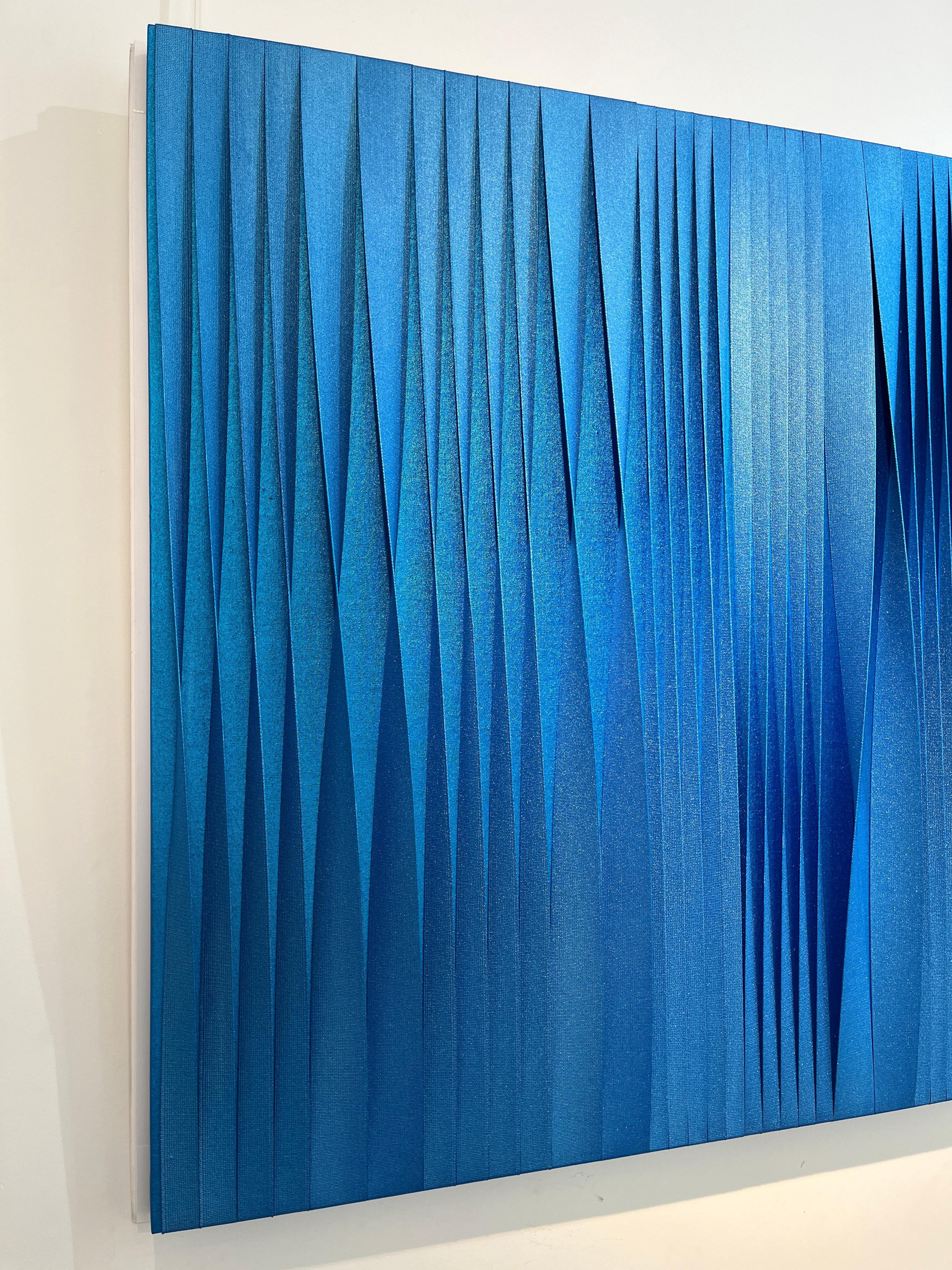 Sincronicità blu iridescente - Painting Contemporaneo di Pino Manos