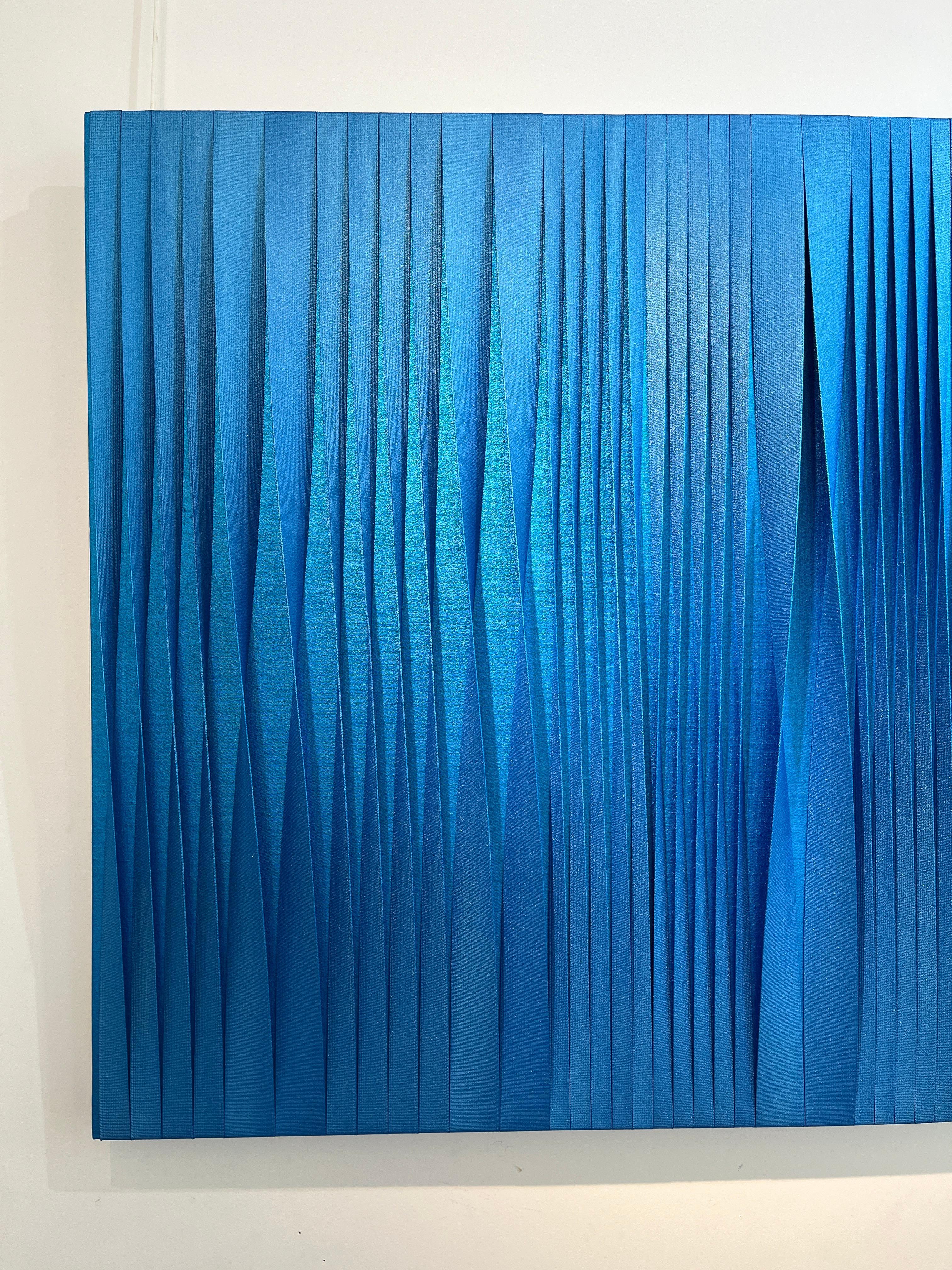 Sincronicità blu iridescente - Abstract Painting Blu di Pino Manos