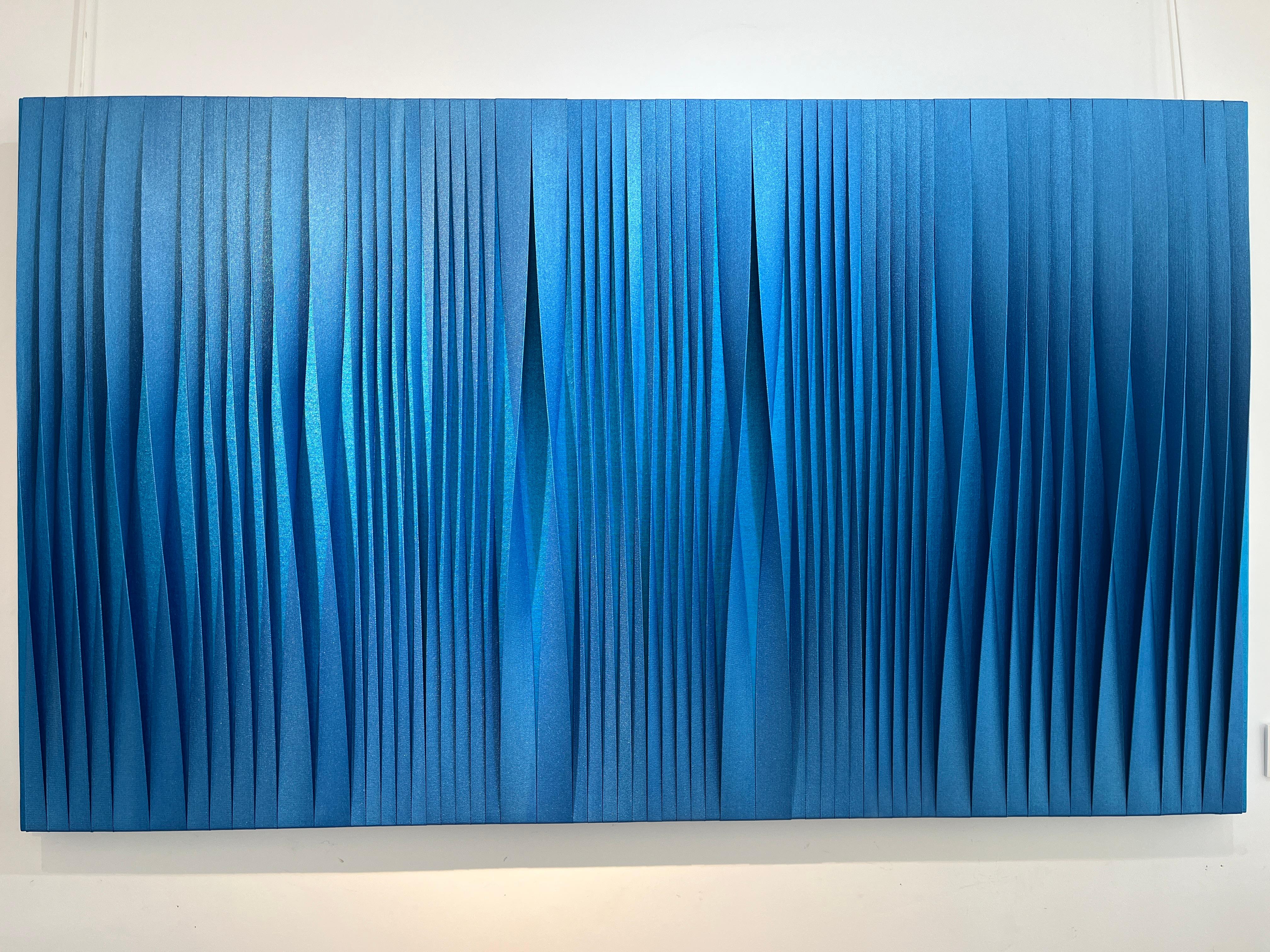 Abstract Painting di Pino Manos - Sincronicità blu iridescente