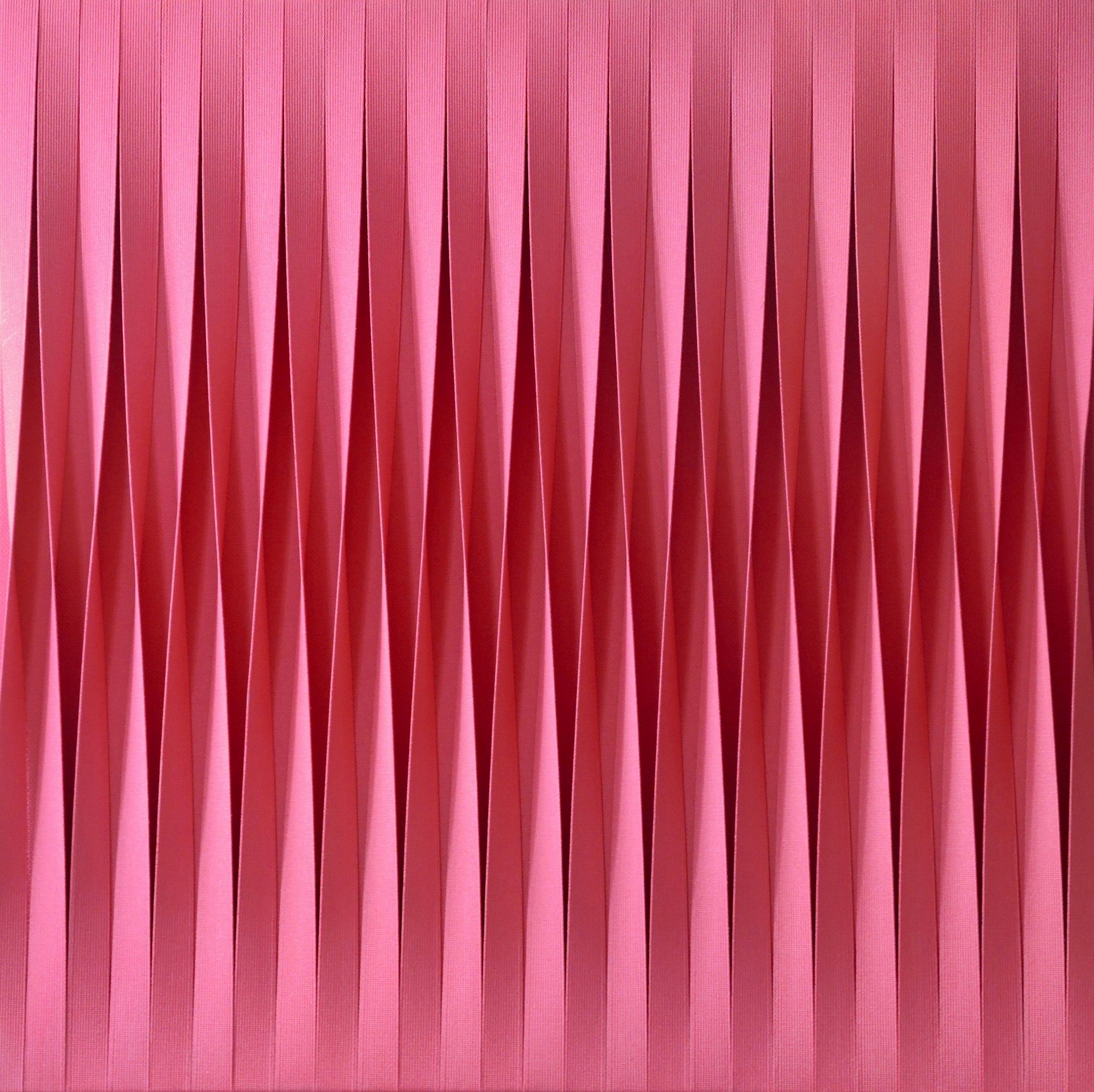 Pino Manos Abstract Painting - "Sincronicità sinfonia Magenta" cm. 70 x 70 Pigmenti Rosa Fuxia 