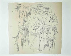 Used Behind the boss - Lithograph by Pino Reggiani - 1970
