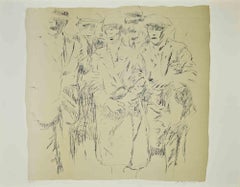 Behind the boss - Lithograph by Pino Reggiani - 1970